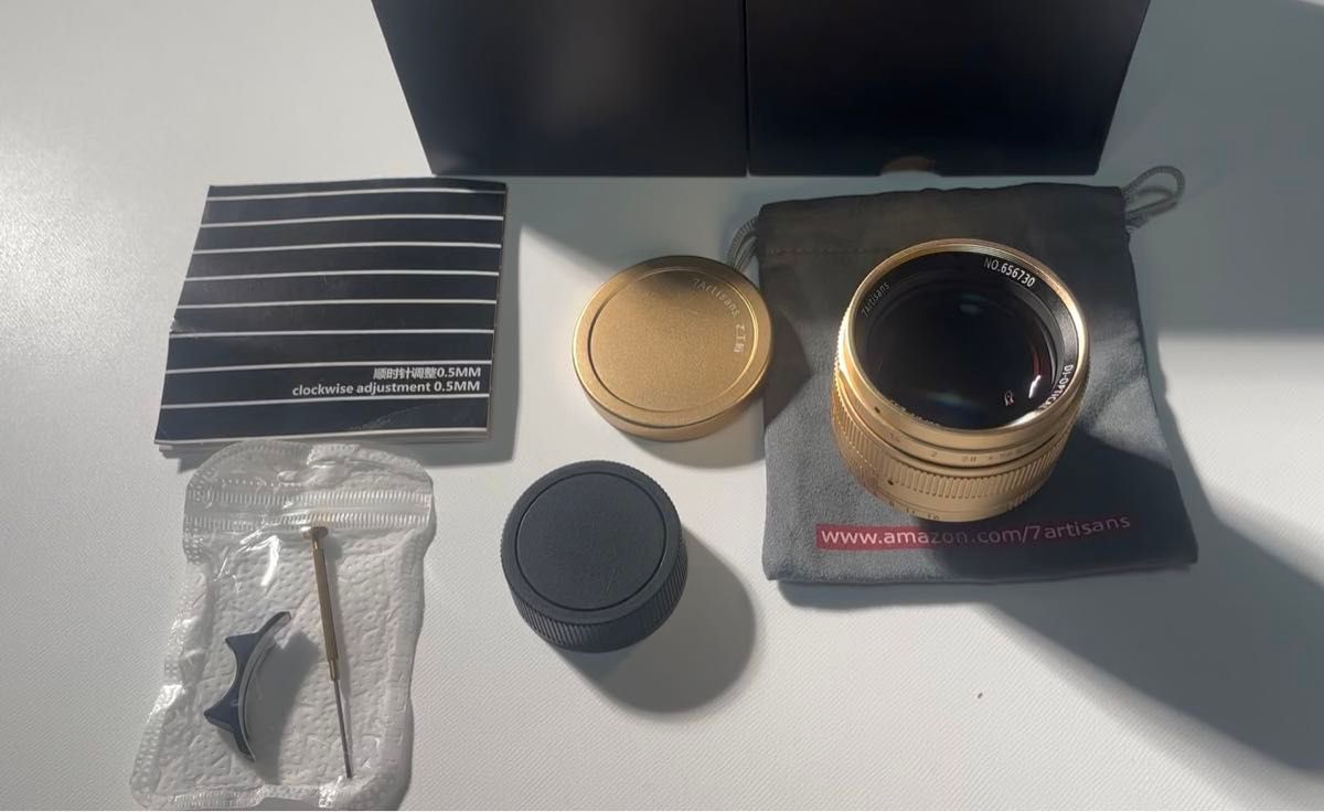 【美品】七工匠 7アルチザン 7Artisans 50mm F1.1 レンズ ライカMマウント ゴールド 希少品