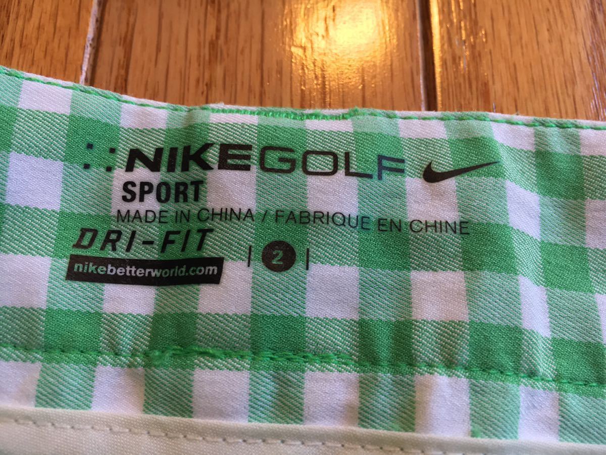 ★超美品★NIKE GOLF(ナイキゴルフ)レディース キュロット パンツ size-2.S-M(T155cm.W64cm)使用２回 グリーン DRY FIT (株)ナイキジャパン_画像7