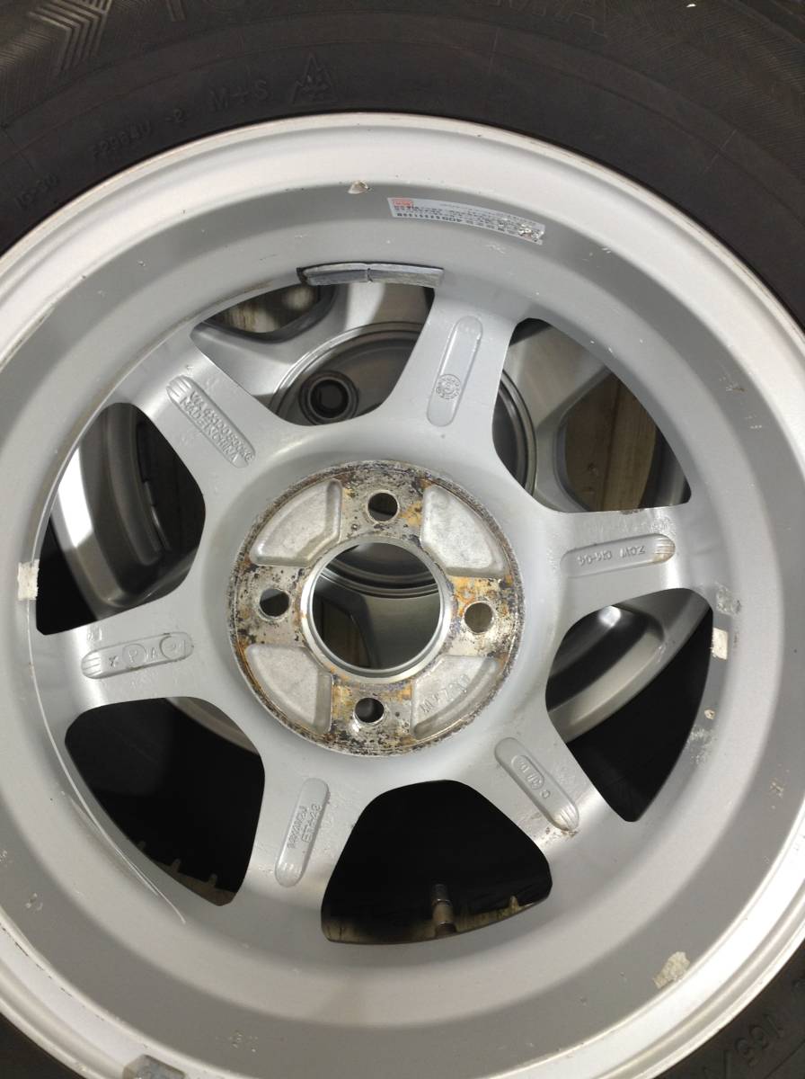 R081　タイヤホイール4本　4H/PCD100　165/70R14　4.5J　Offset +43　スタッドレスタイヤ　YOKOHAMA　ICEGUARD_画像7