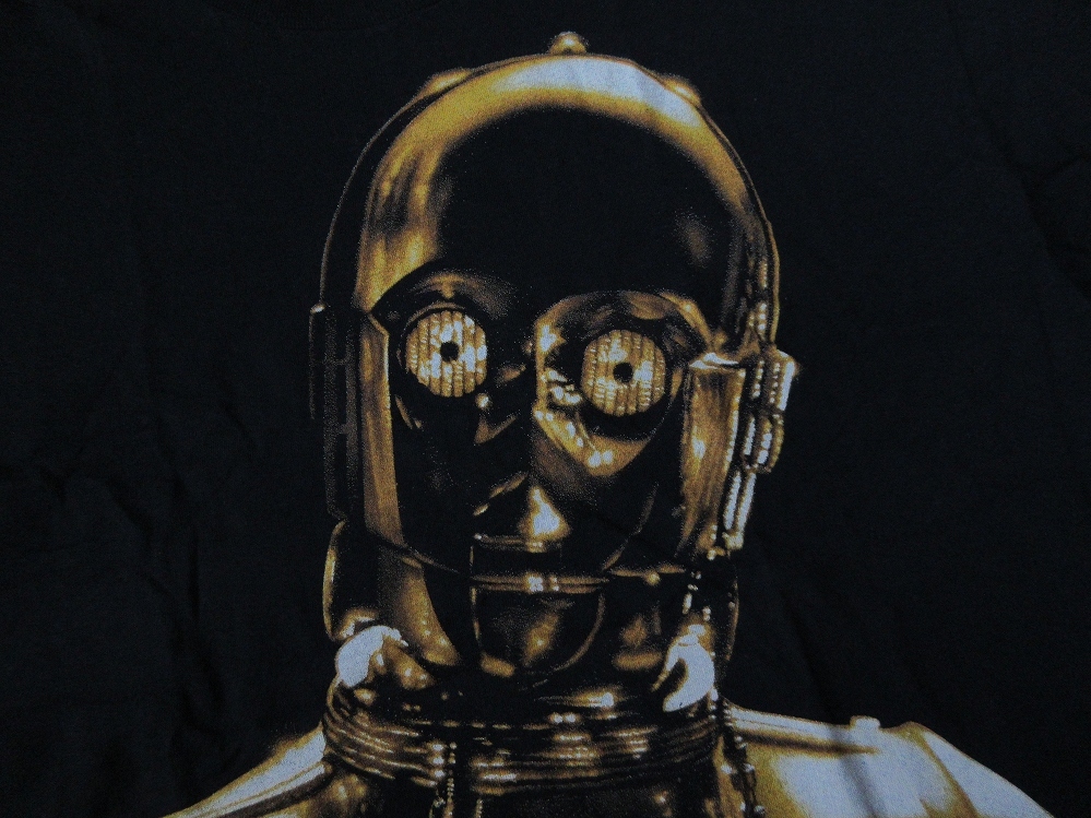 90\'s USA made STAR WARS C-3PO T-shirt L black Star Wars sheath Lee pi-o- Droid robot George Lucas George Lucas movie ART art 