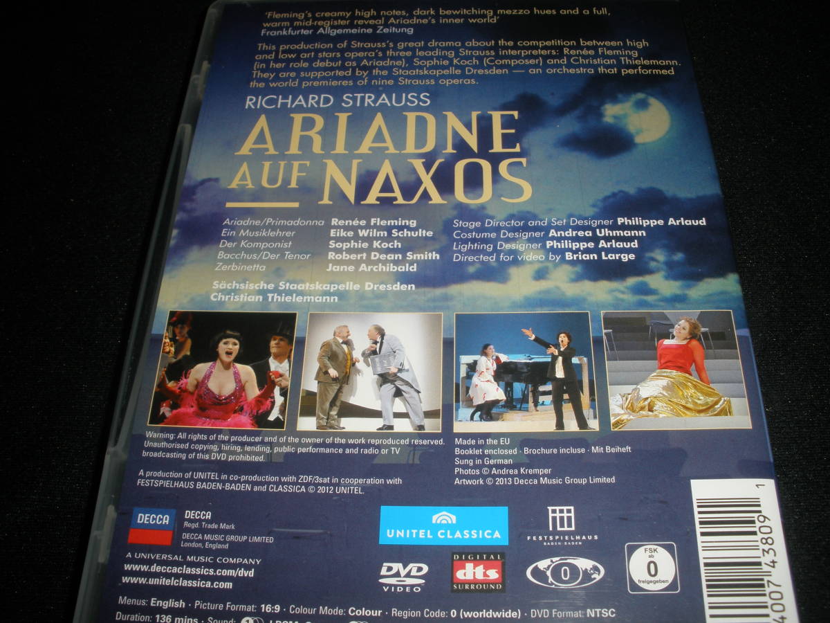 22 新作 Dvd ティーレマン R シュトラウス ナクソス島のアリアドネ フレミング Strauss Thielemann Naxos アーチボルド Ariadne ドレスデン