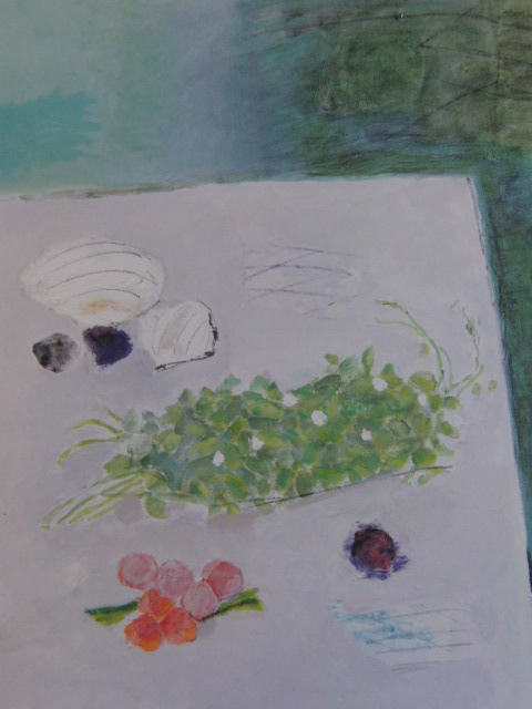 島村達彦、【豌豆の花と貝殻】、希少な画集より、状態良好、新品高級額装付、送料無料、洋画 油彩 日本の画家、静物画、arte