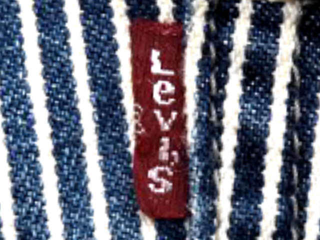 即決★リーバイス202★W29 ストライプ柄パンツ ジーンズ Levi's デニムパンツ ヒッコリー フラップポケット シンチバック TJ1007 3g._画像2