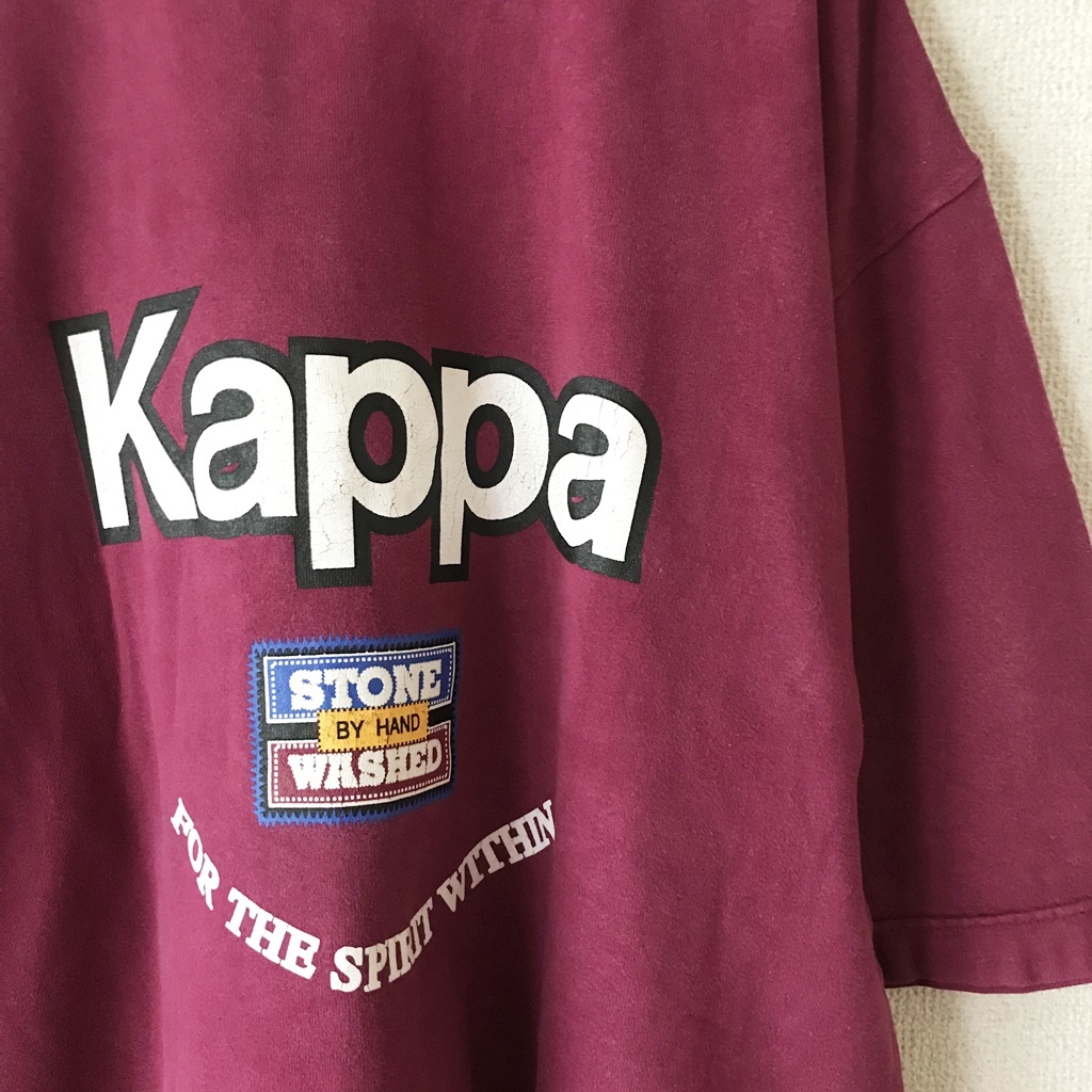 【人気】Kappa/カッパ ビッグロゴ 半袖Tシャツ パープルｘホワイト サイズL/6443_画像5