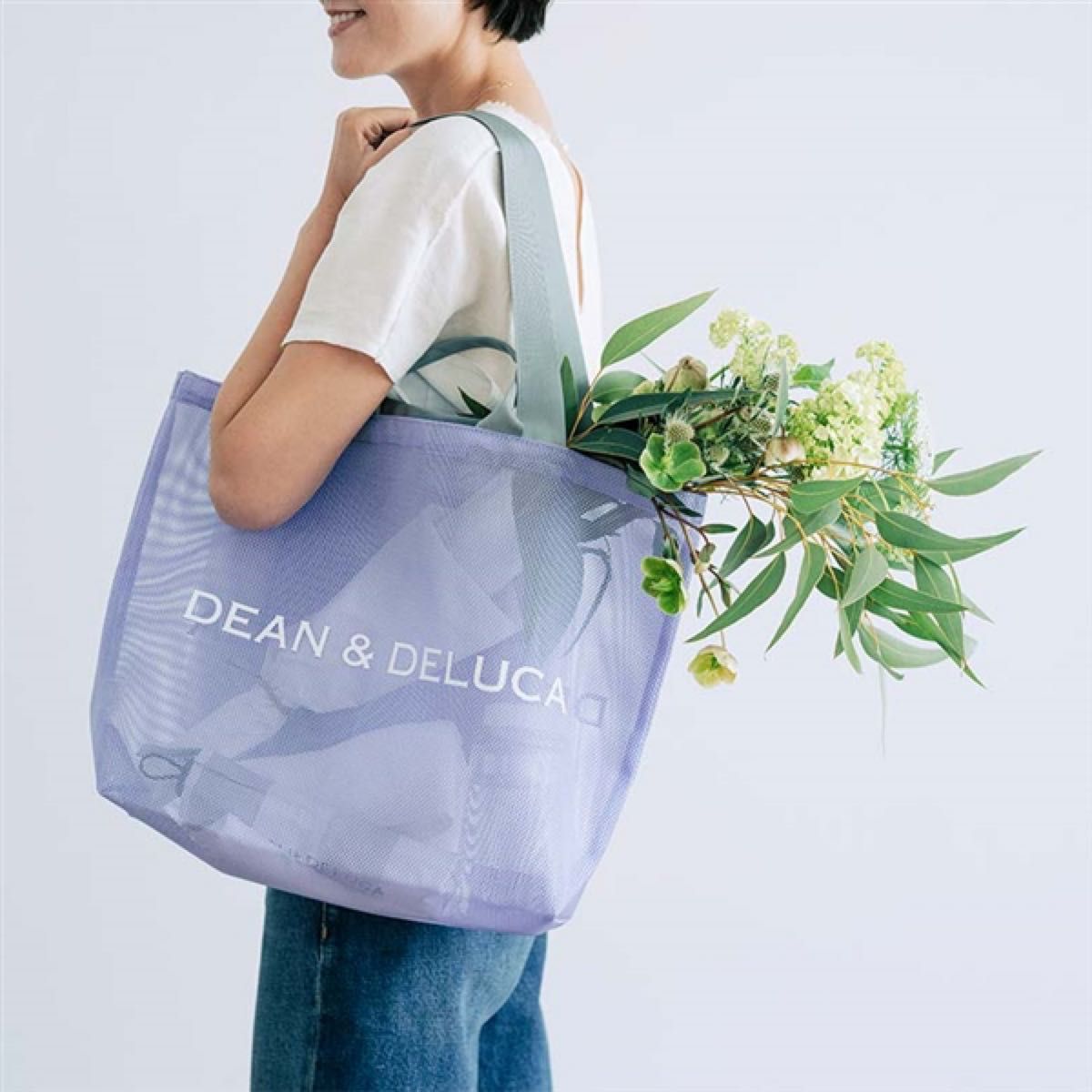 新品DEAN & DELUCA 紫 メッシュ トートバッグ 2025Sサイズ DEAN & DELUCA 2025年 メッシュトートバッグ ライラック 2点