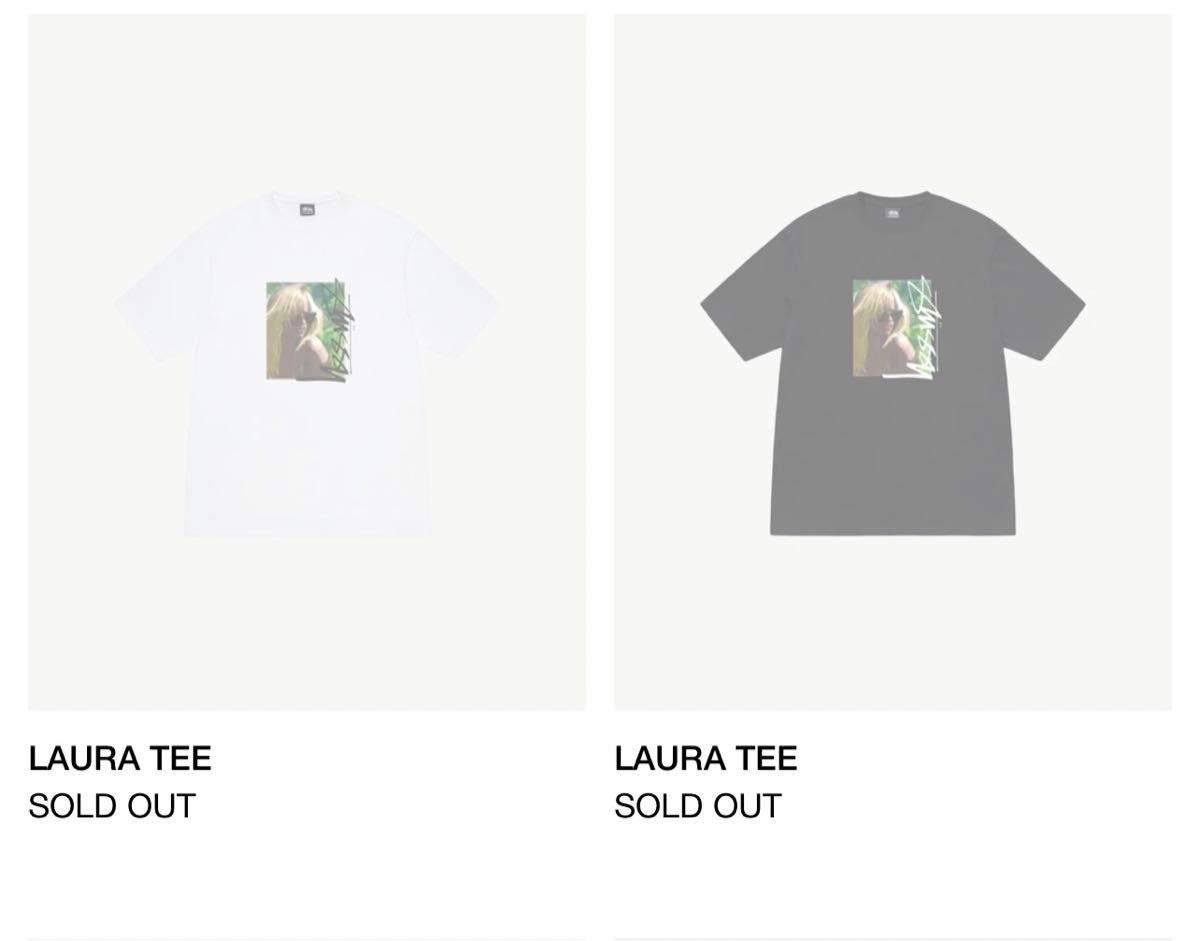 早期完売★Stussy★LAURA TEE (BLACK/追跡O) Stussy Laura Tee