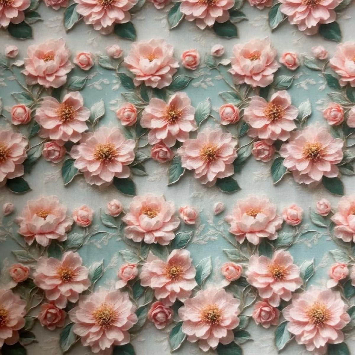 長さ100cm*110cm(幅)夏新柄 3D立体感 ピンク薔薇花柄100%コットンプリント生地シーチングハギレ生地