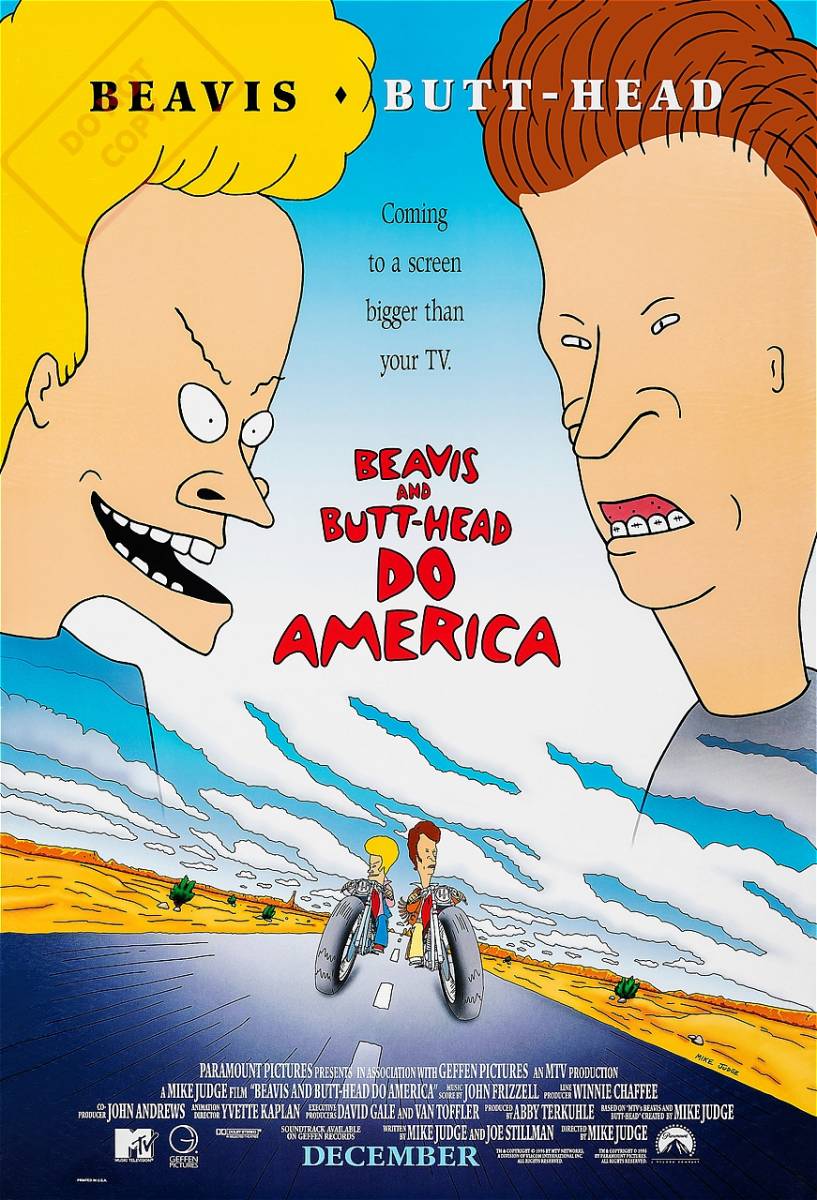 ポスター★映画『ビーバス＆バットヘッド DO AMERICA』 (Beavis and Butt-Head Do America) アメリカ版 #2 1996★MTV_48.3cm32.9cm