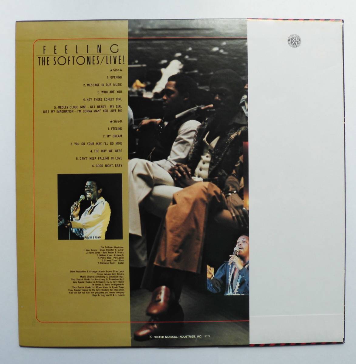 ☆帯付LP★THE SOFTONES・LIVE★ソフトーンズ・ライブ★フィーリングFEELING★VIP-6467★_画像5