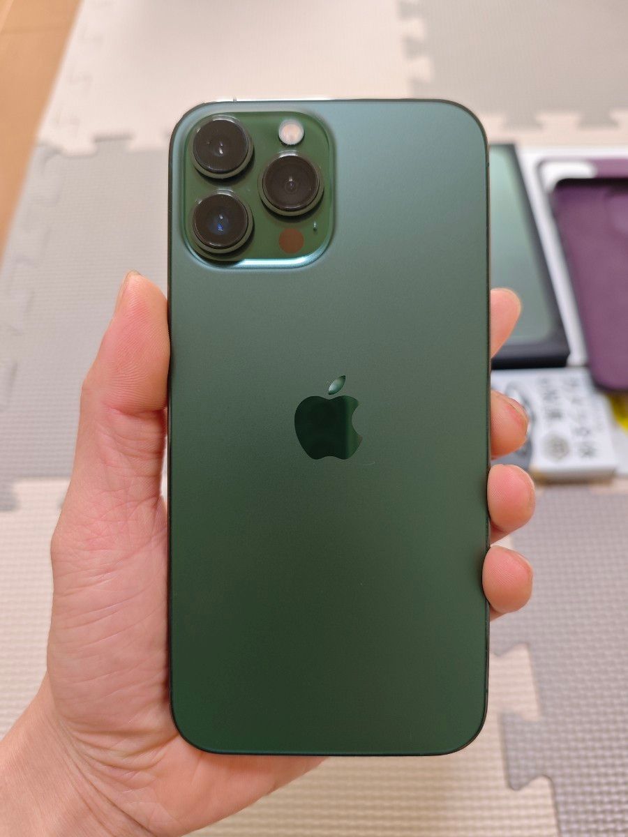 【超美品】Iphone 13 Pro Max 128GBバッテリー84% IPHONE 13 PRO MAX 128GB グリーン美品 SIMフリーバッテリー84