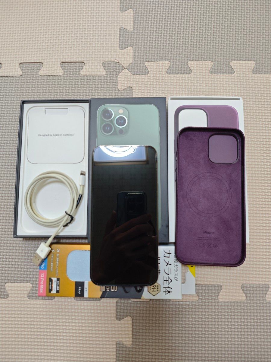 【超美品】Iphone 13 Pro Max 128GBバッテリー84% IPHONE 13 PRO MAX 128GB グリーン美品 SIMフリーバッテリー84