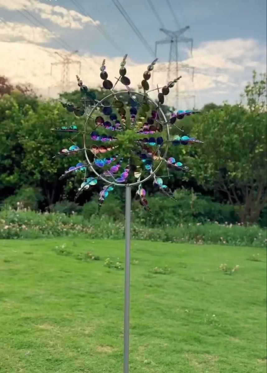 魔法の風車☆海外で大人気!Magical Wind Spinner マジカルウィンドウスピナー 風水運気UP アート シルバー