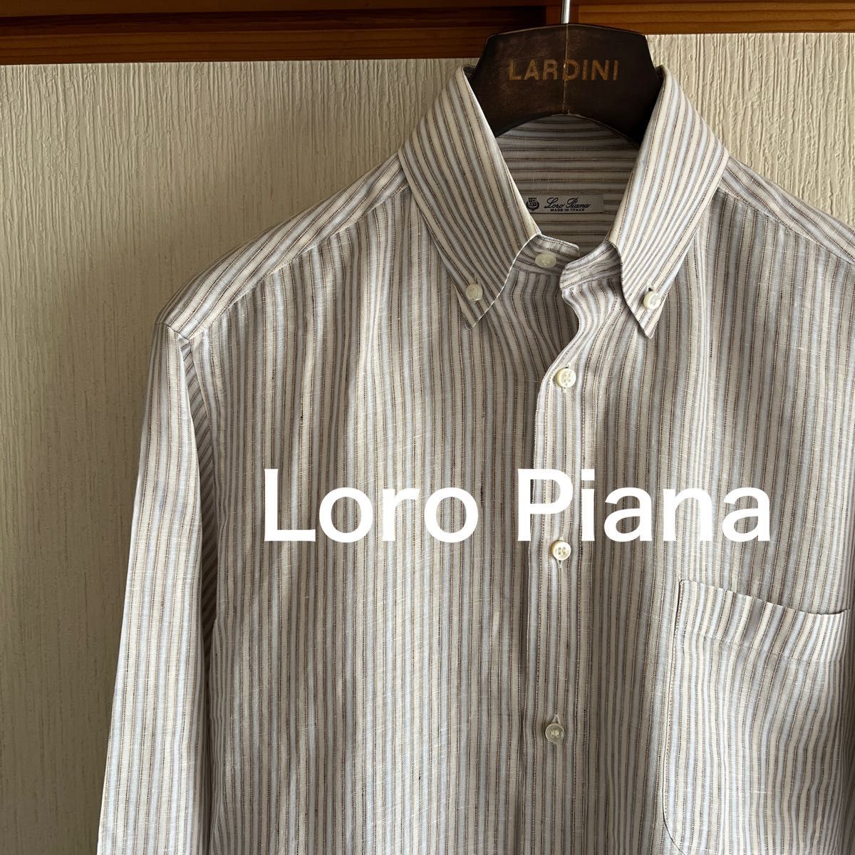 evin様【極美品】Loro Piana ロロピアーナ ストライプ リネンシャツ 極美品】 Loro Piana ロロピアーナ ストライプ リネンシャツ
