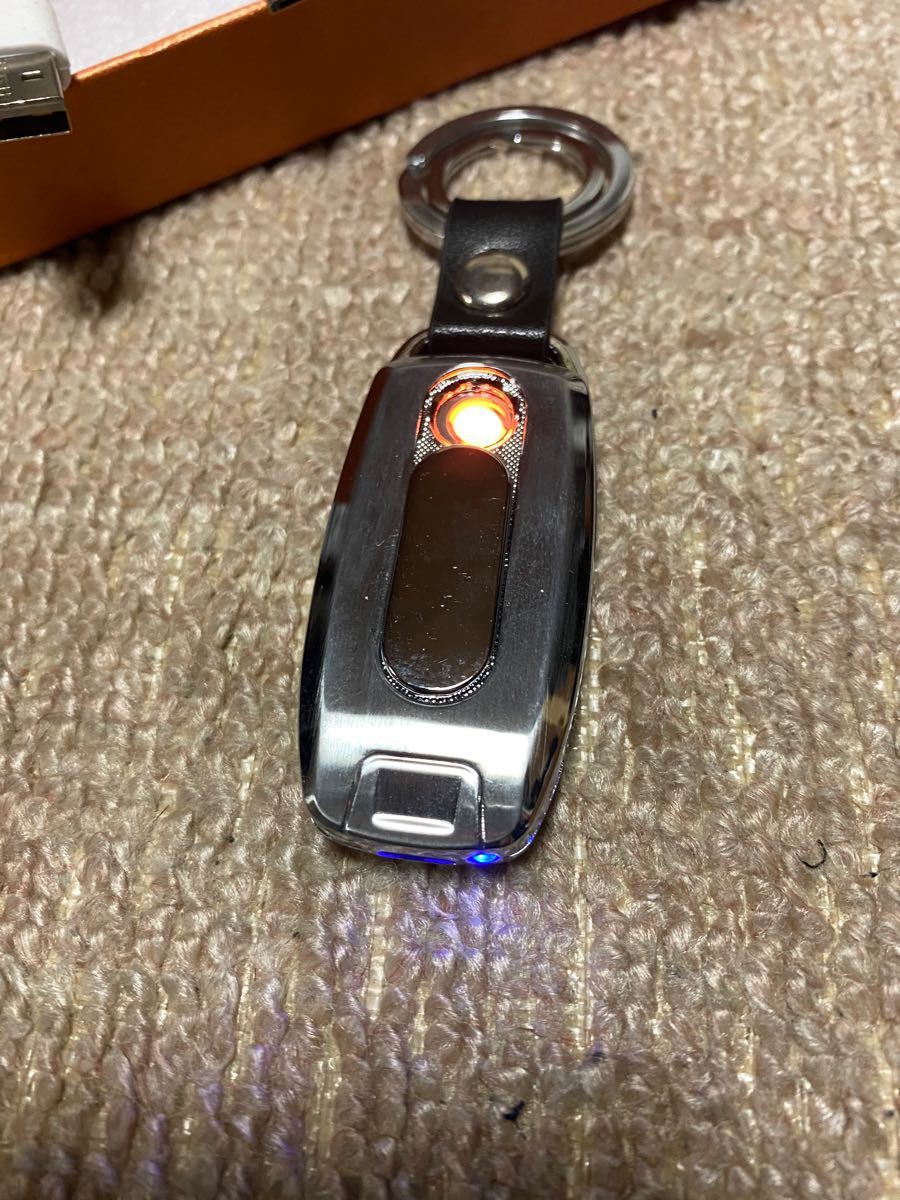 LEDライト付きキーホルダー型USBライター