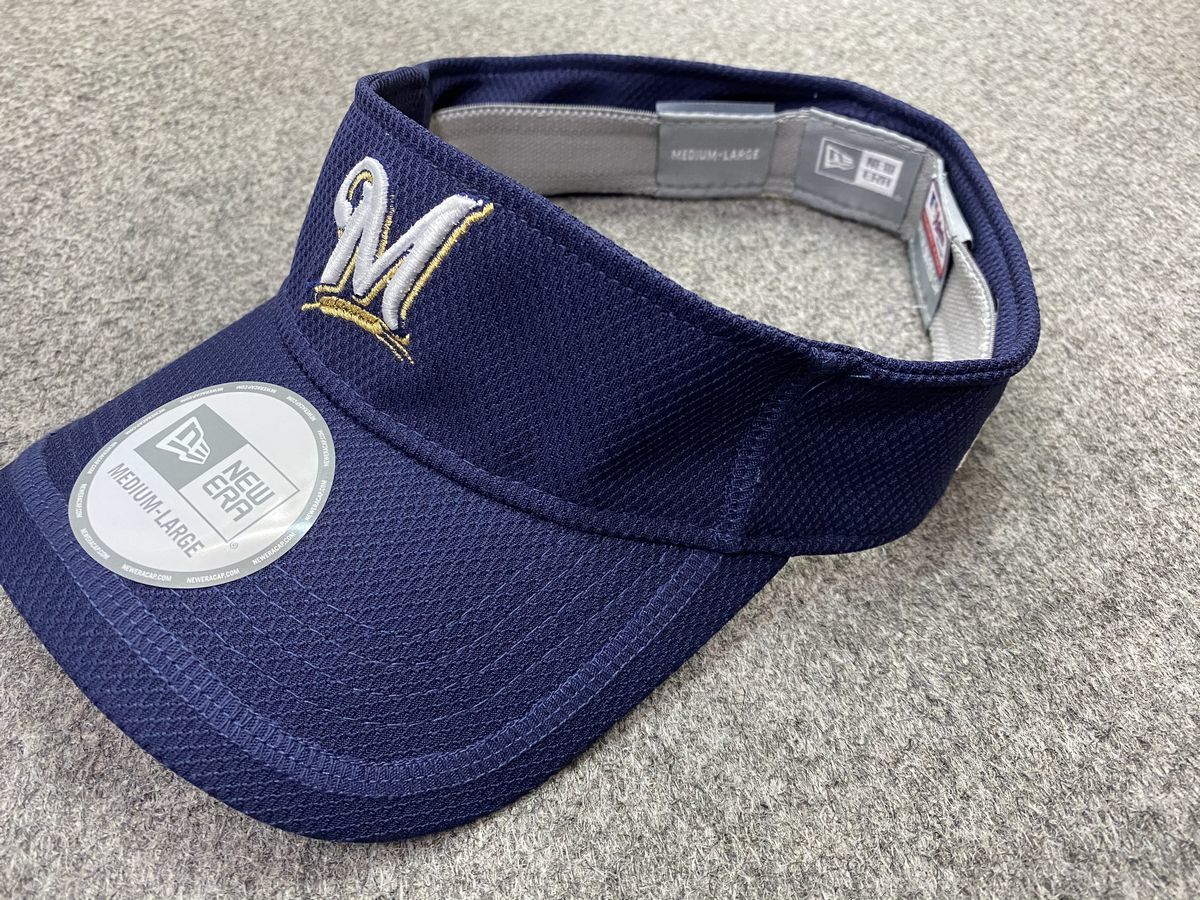 L/XL ニューエラ NEWERA ミルウォーキー ブルワーズ Brewers サンバイザー VISOR 公式 MLB メジャー 紫外線カット USA正規品 Clubhouse_画像1