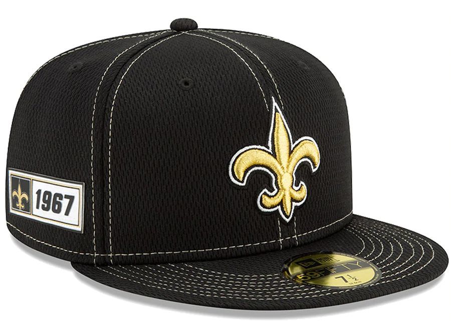 【7.1/2】 限定 100周年記念モデル NEWERA ニューエラ SAINTS ニューオリンズ セインツ 黒 59Fifty キャップ 帽子 NFL アメフト USA正規品