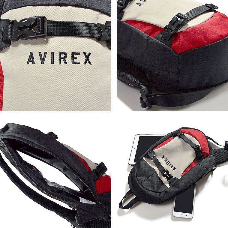 ☆ 最新作 最安値 AVIREX avirex UNIVERSEシリーズ スリングバッグ AX2042 2020年 ブラックレッド ☆