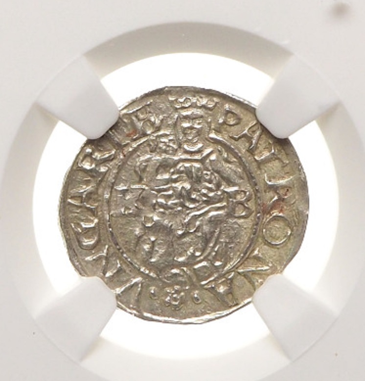 ハンガリー 1575年 ディナール銀貨 NGC MS61_画像3