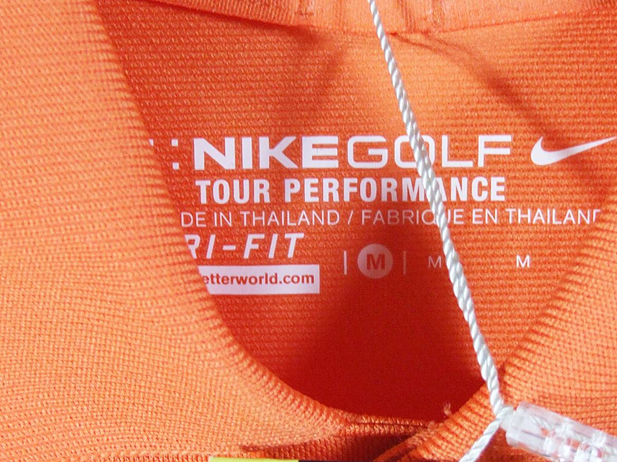 ■未使用 NIKE GOLF　ナイキ ゴルフ 半袖 シャツ Mサイズ ポロシャツ メンズ DRY FIT 下げ札付き メンズ スウッシュ 刺繍