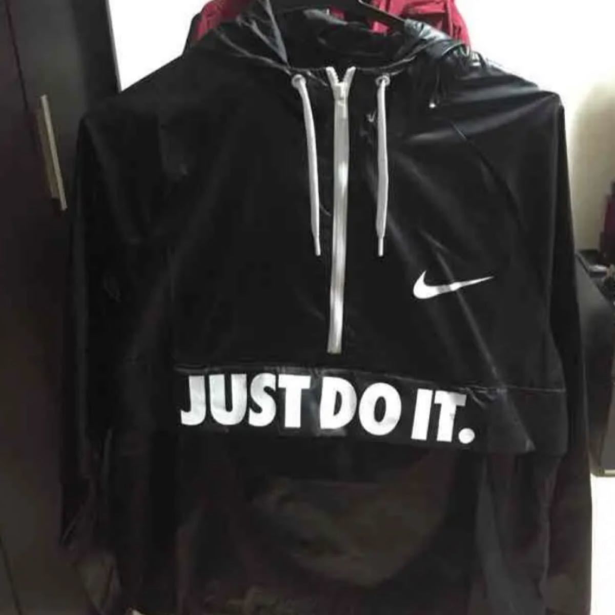 NIKE ナイロンジャケット JUST DO IT 黒 レディース L