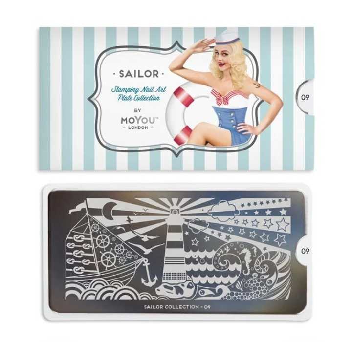 Moyou London ネイルスタンププレート　SAILOR 09