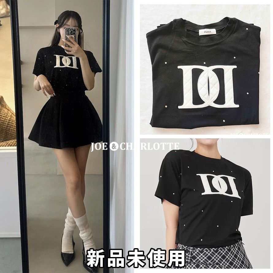ダーリッチ darich キルティングアップリケビジューTシャツ