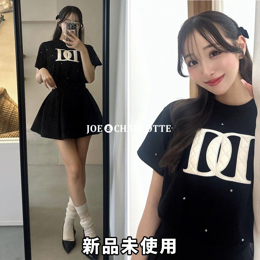 予約商品】キルティングアップリケビジューTシャツ – Darich