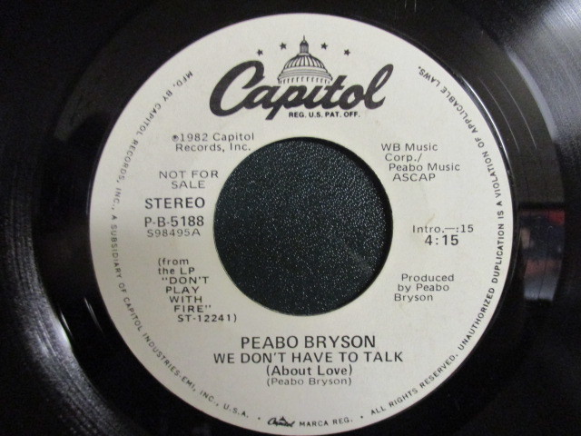 Peabo Bryson ： We Don't Have To Talk( About Love ) 7'' / 45s ★ Soul ☆ シングル盤 / EP / 落札5点で送料無料_画像2