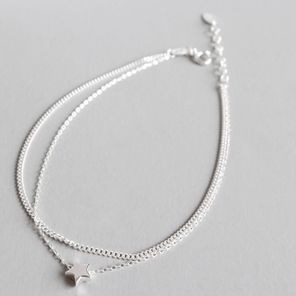 [ новый товар ]DAN-2 ножной браслет серебряный 925 Silver925 anklet ювелирные изделия ootd codeko-te пара накладывающийся установка SILVER GOLD серебряный аксессуары 12/14