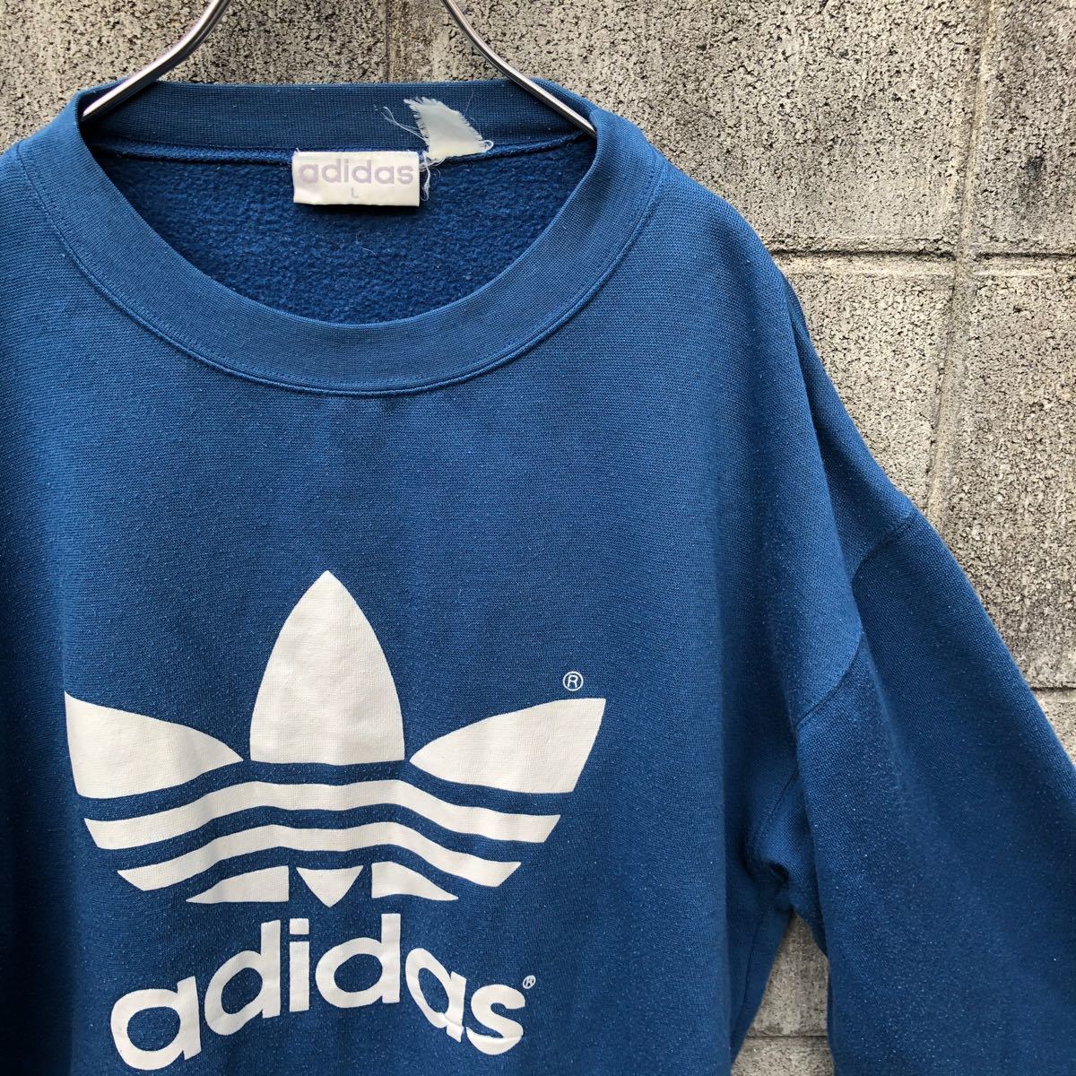 Paypayフリマ Adidas アディダス トレフォイル ビッグロゴ スウェット トレーナー 青
