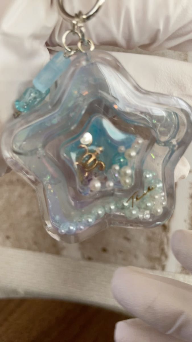シェイカー シャカシャカキーホルダー レジンキーホルダー 海 星型 キーホルダー ストラップ