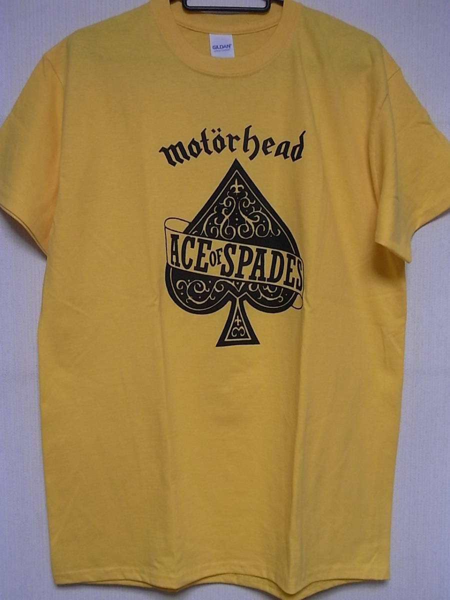 即決★新品バンドＴシャツ★モーターヘッド★MOTORHEAD★ACE OF SPADES（バックプリント付）★イエロー×ブラック★S/M/Lサイズ対応可能_画像1