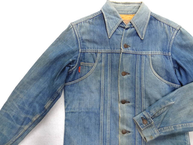 ビンテージ LEVIS リーバイス 70S 希少 モデル パンツ デザイン インディゴ デニム シャツ ジャケット ライニング オレンジ タブ レア 色落_画像5