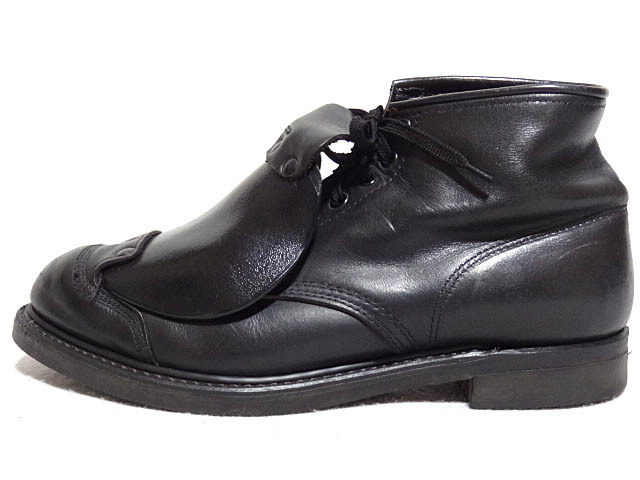  Vintage high test HY TEST rare 50S protector leather service dress shoes boots black black safety work room rare shoes .