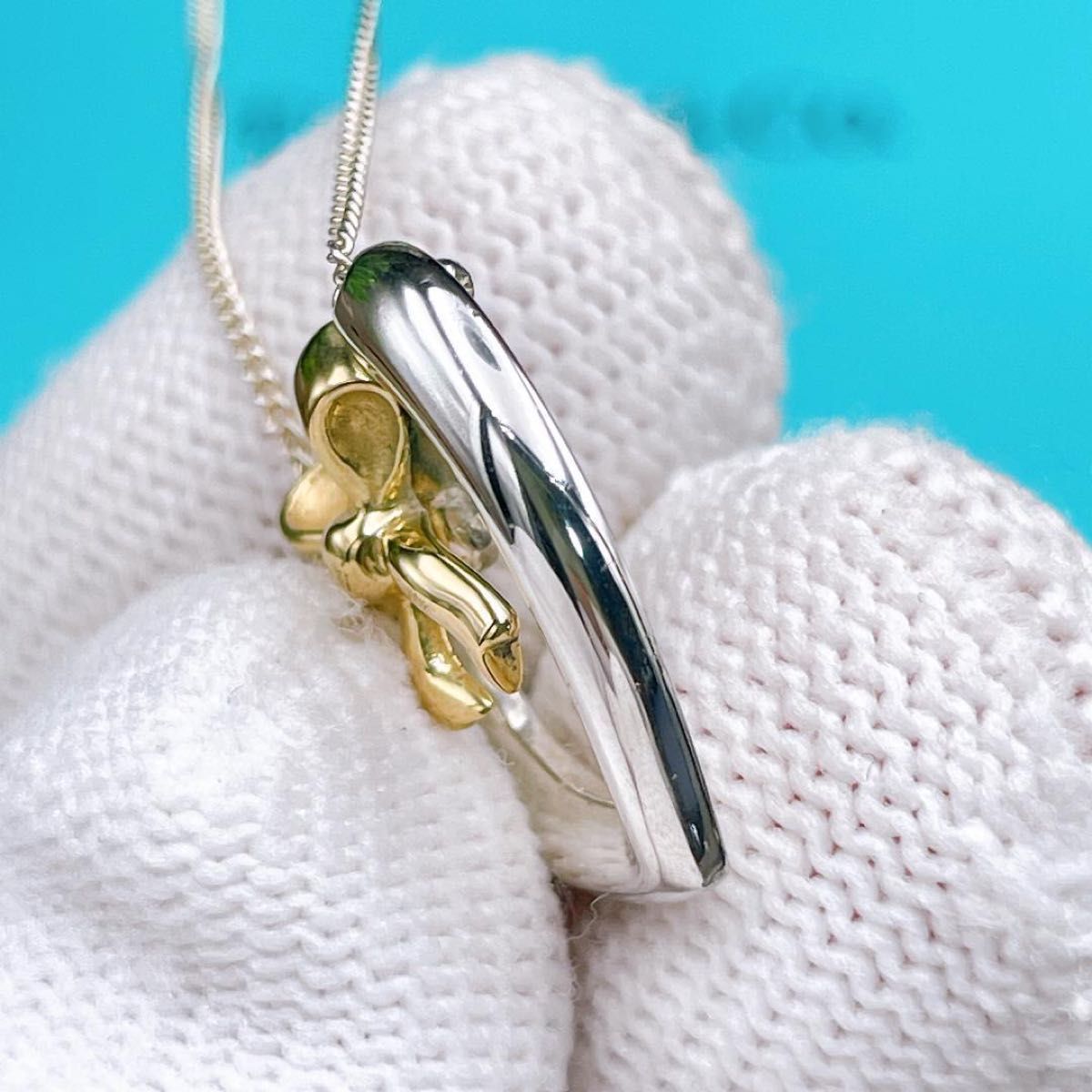 極美品✨ ティファニー ネックレス ハート リボン AG925 AU750 楽天市場】ティファニー ハート リボン ネックレス シルバー