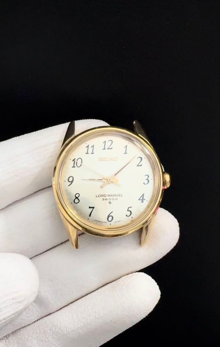 SEIKO Lord Marvel 36000 手巻き腕時計, 美しいオリジナルのゴールドSGPケース。