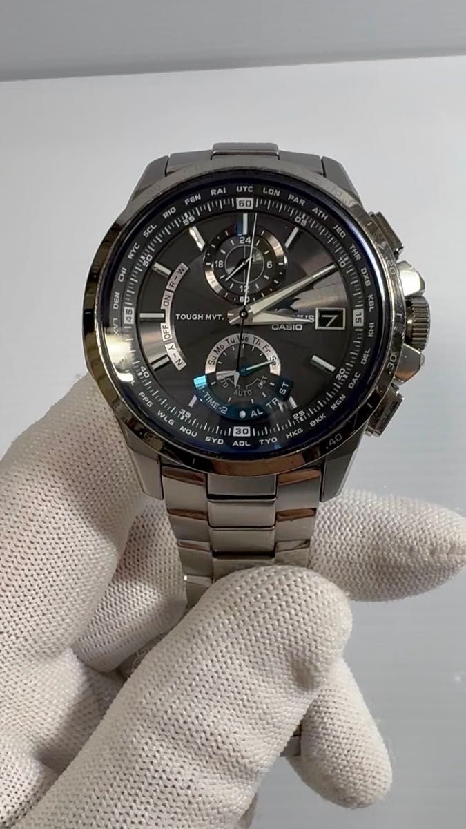 メーカー保証付・箱・取説付・美品!CASIO・OCEANUS・OCWーT1000ー1AJF・チタン