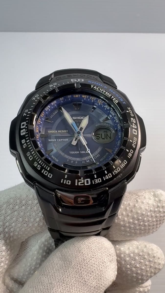 箱付・美品です!CASIO・G-SHOCK・TheG・1600BJ・電波タフソーラー・ブラック・ステンレススチールバンド
