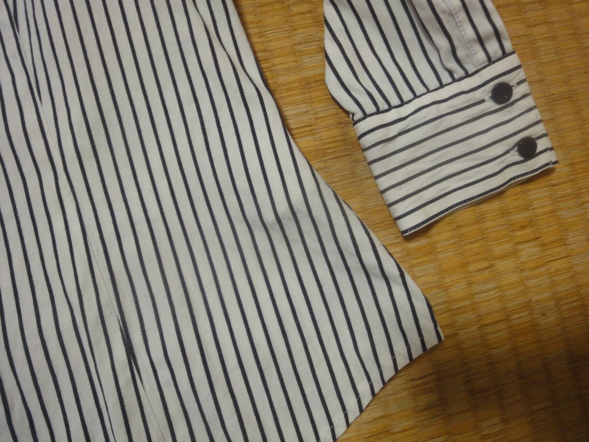 VICKY Vicky commuting .. stretch stripe long sleeve shirt made in Japan 2