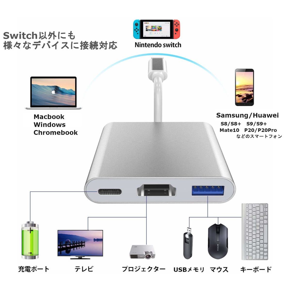 Paypayフリマ Nintendo Switch Hdmi変換アダプタ ドック代用 スイッチ