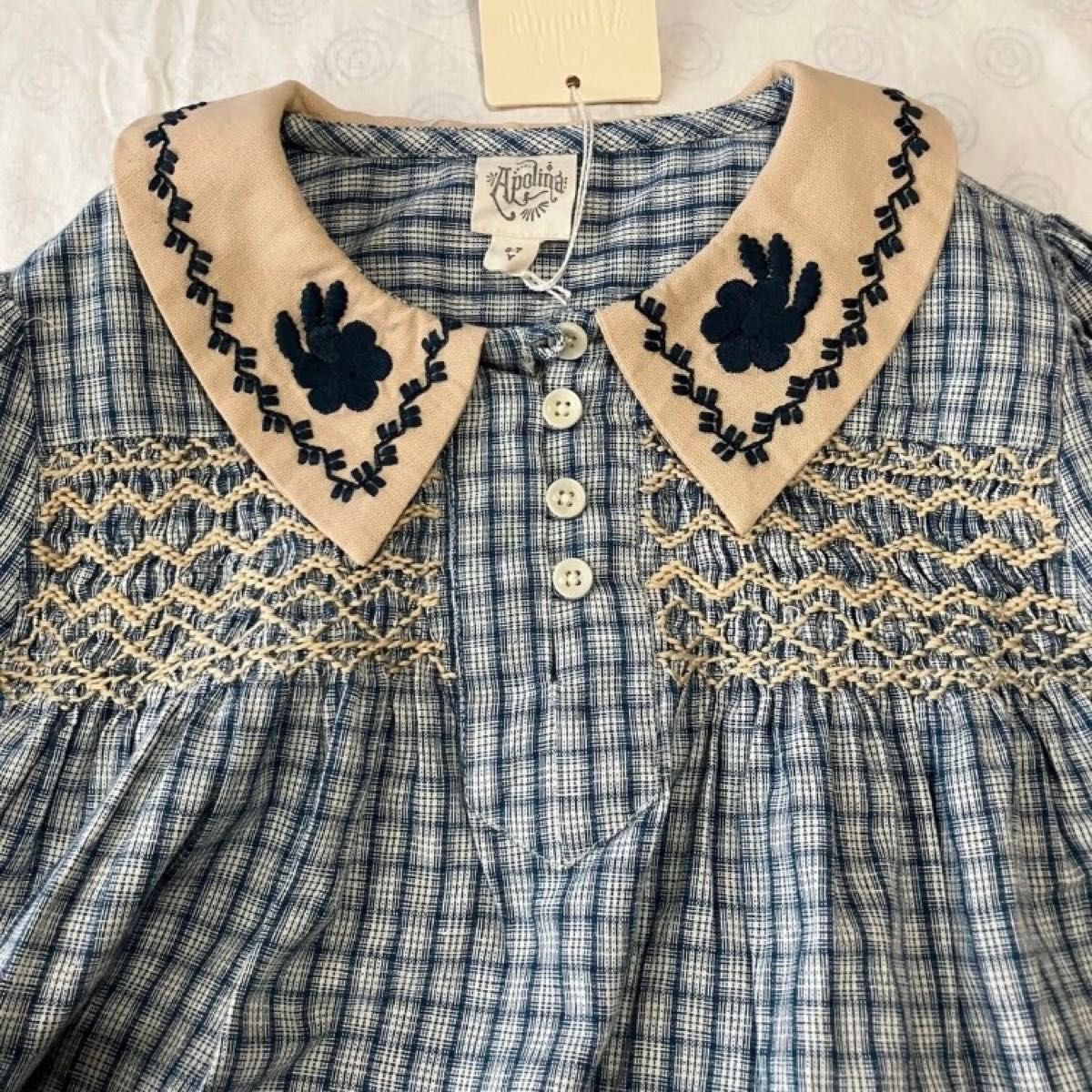 アポリナ apolina チェック柄 ワンピース 5-7Y apolina kids Minnie dress Worker check 5-7y|Yahoo!フリマ