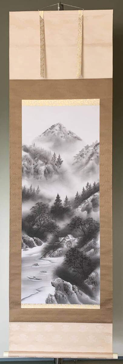 ヤフオク! - 【掛け軸】白樹 水墨山水 山水画 船 風景画 絹本 共箱