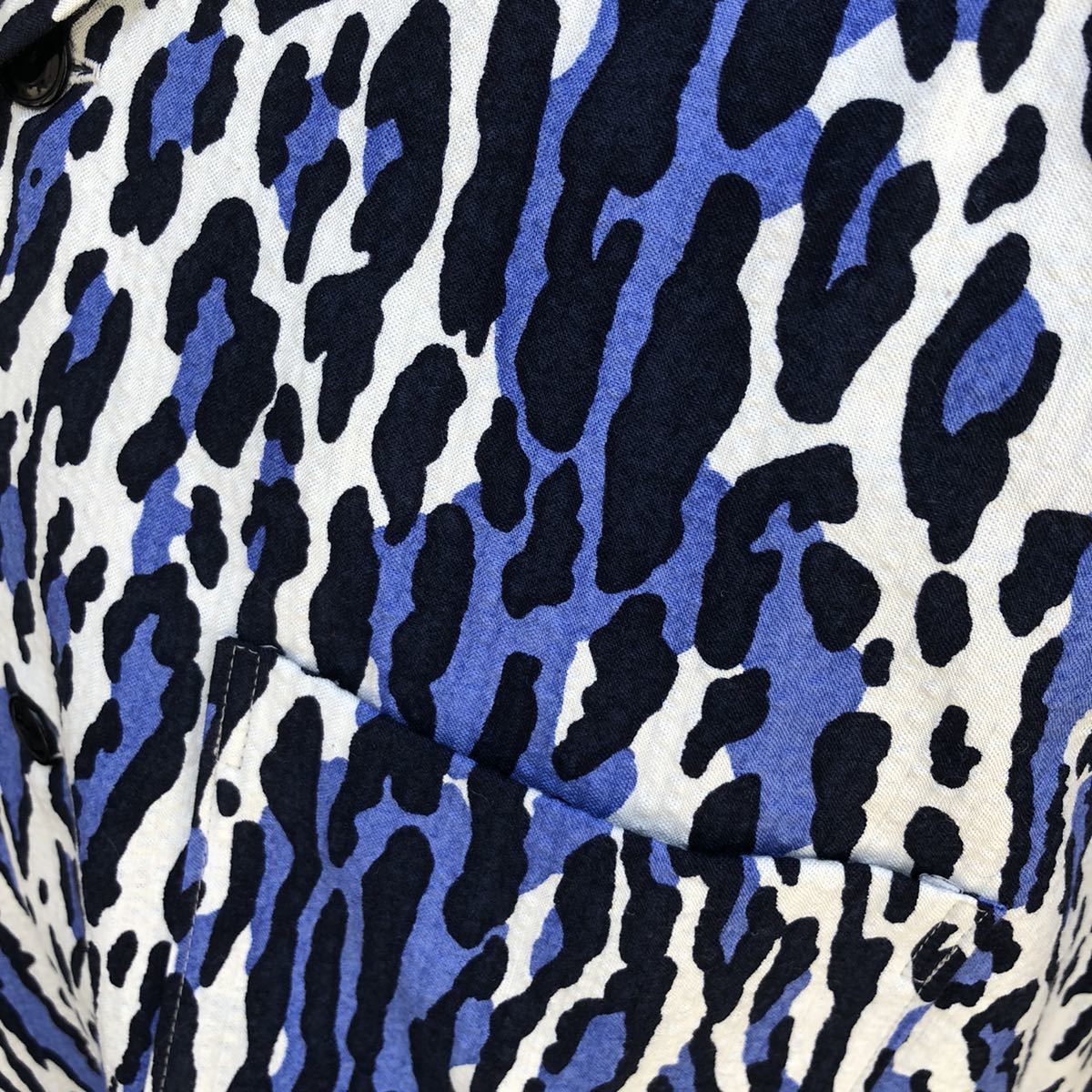 新品/The GROOVIN HIGH Vintage Style Short Sleeves Leopard Blue 半袖シャツ  グルービンハイシアサッカーシャツヴィンテージ アメカジ50s