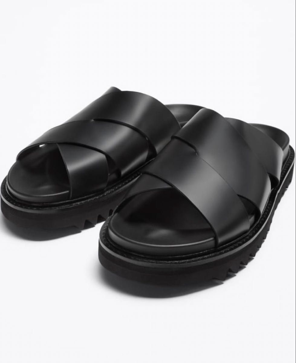 ZARAサンダル Vibramソール zara ザラ vibram ビブラム レザーサンダル トラックソール