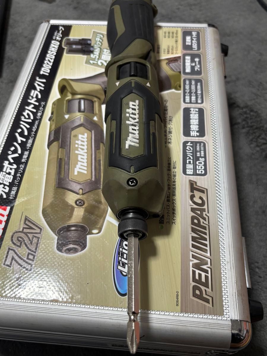 マキタ 充電式　7､2V ペンインパクトドライバー  オリーブ　バッテリー&ケース セット　