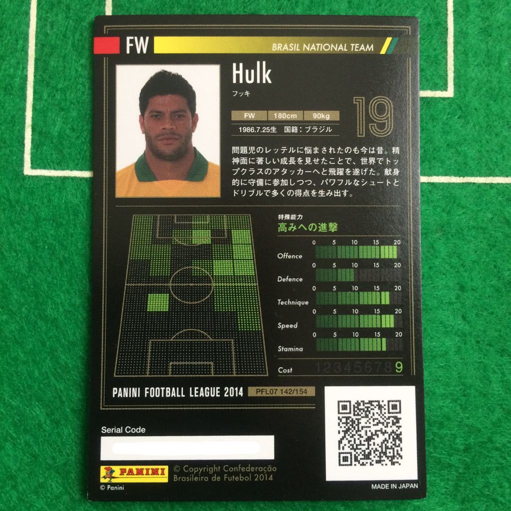 354)Panini Football League Brazil представитель 19 Hulkfki selection son Panini Football League 