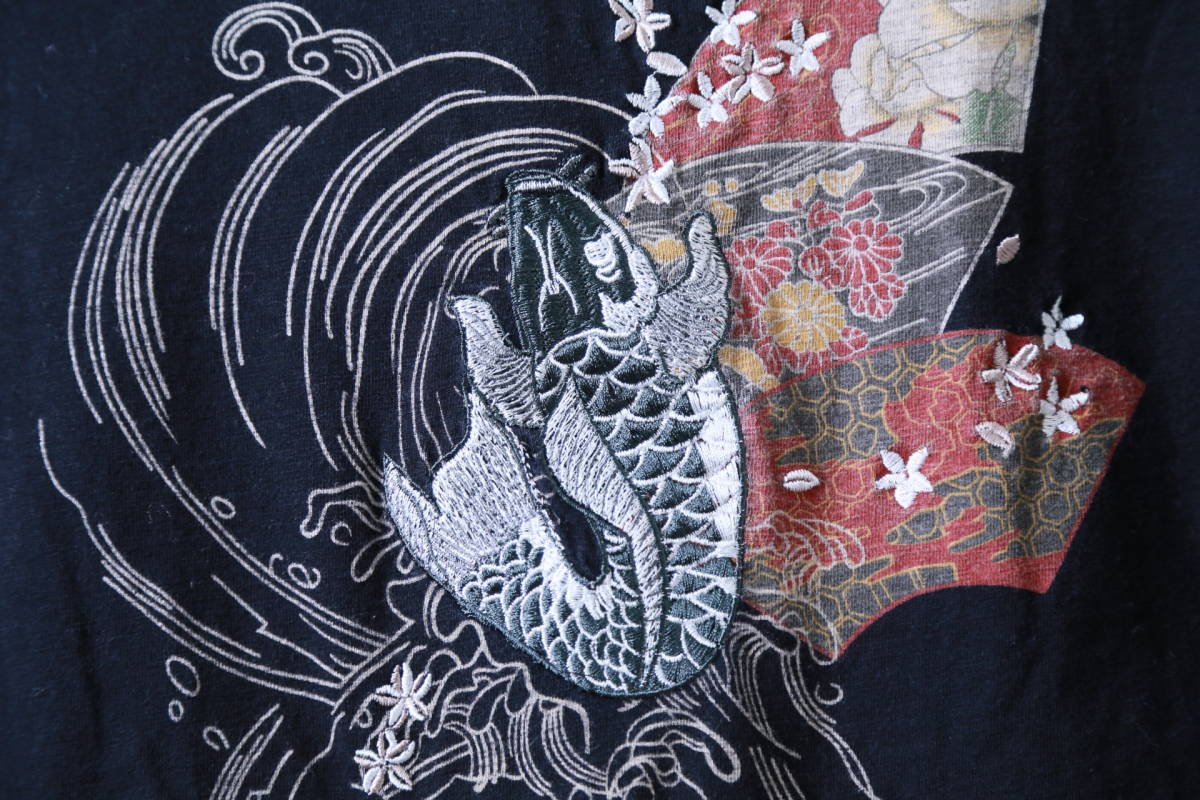 ヤフオク クロップドヘッズ 和柄プリント刺繍半袖tシャツ ヤフオク クロップドヘッズ 和柄プリント刺繍半袖tシャツ