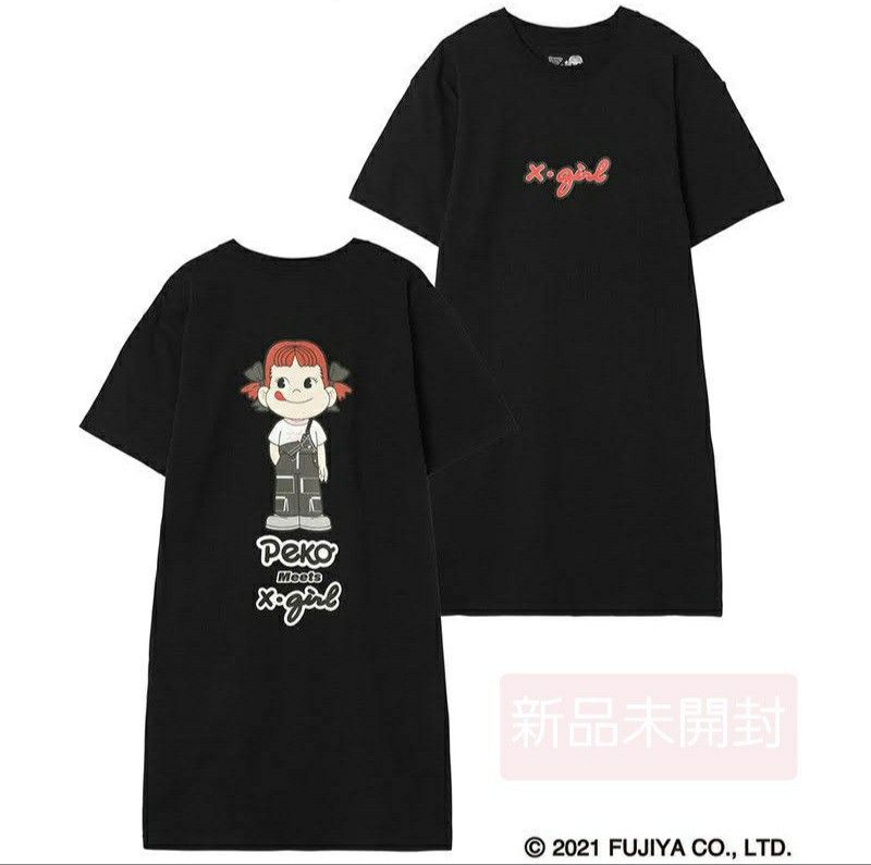 X-girl★エックスガール★チュッパチャプス★ペコちゃん★Tシャツワンピ 新品タグ付き X-girl × PEKO TEE DRESS Tシャツワンピ ペコ