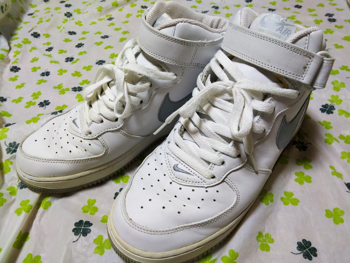 Paypayフリマ Nike エアフォース1 Mid 白 グレー ナイキ スニーカー Af1 ミッド