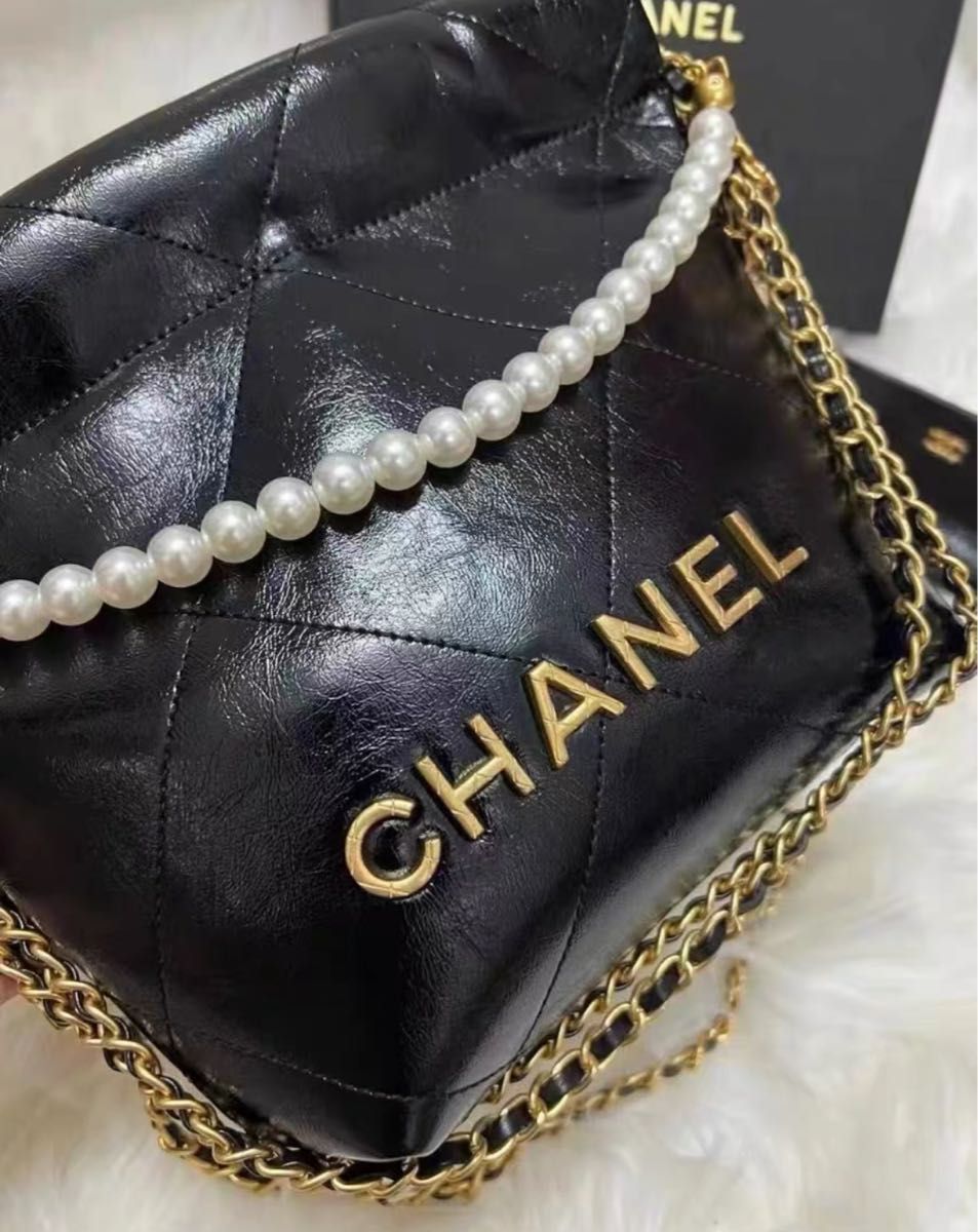 CHANEL ノベルティ 2点セット ブラック CHANEL ノベルティ ショルダーバッグ&ミニウォレット 2点セット